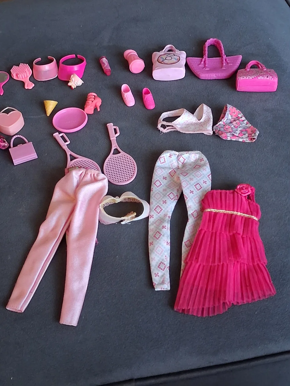 Barbie 1990 Pink Doll Accessories & Clothing Mix